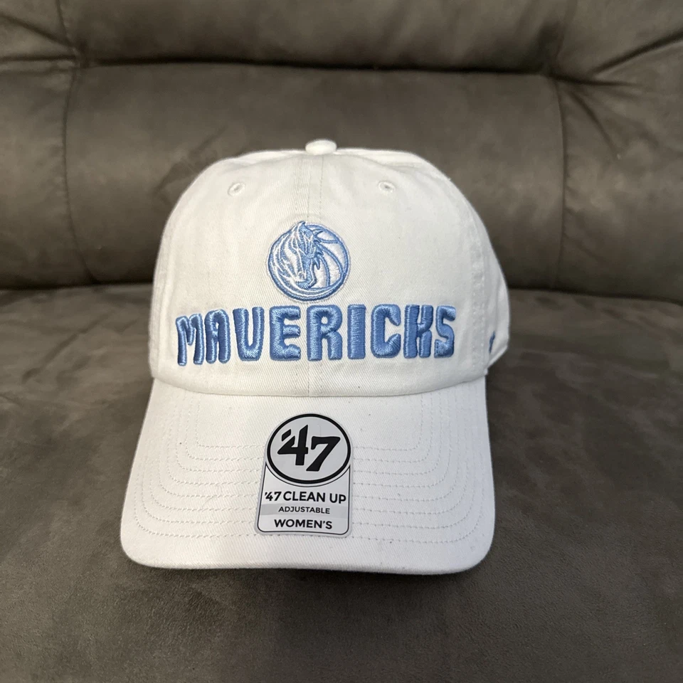 Sombrero NBA NUEVO CON ETIQUETAS '47 Marca Limpieza Dallas Mavericks Mujer Luminance Blanco/Azul. G0 Foto 1 de 4