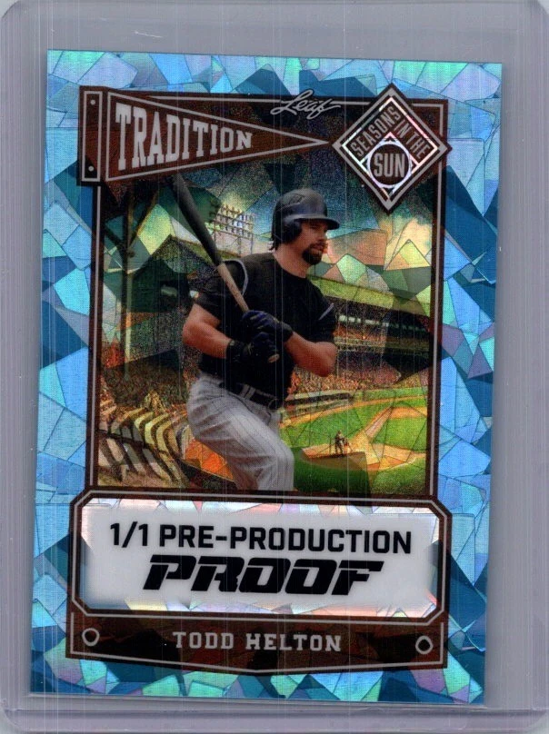 Béisbol Todd Helton 2025 hoja metálica 1/1 prueba de preproducción Foto 1 de 1