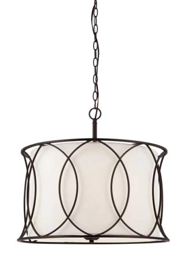 Canarm ICH320A0320 Bronze Monica 3-Light 17-1/2"H Drum Chandelier - Изображение 1 из 1