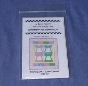 Remember Me Pattern Co Little Miniature Doll Quilt Blanket Dresses Four Squares - Picture 1 of 1
