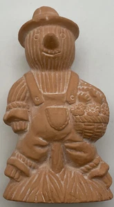 Terra-Cotta 4” Scarecrow Figurine Slightly Whitewashed Unique - Picture 1 of 6