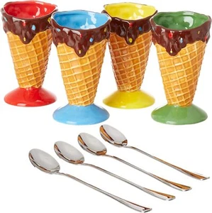 Kovot Ceramic Dessert & Ice Cream Cone Set - Includes 4 Ceramic used - Picture 1 of 5