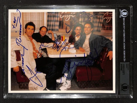 Seinfeld Main Cast signed 8x10 photo Beckett Auto Grade 10 (Grad Collection) Cover