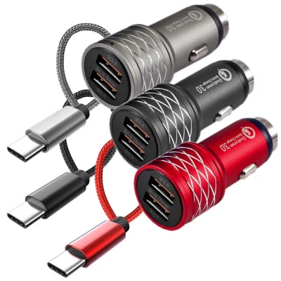 USB Fast Car Charger Type C Cable for iPhone 16 15 14 13 Pro Max /Galaxy S24 S25 - Image 1 of 4