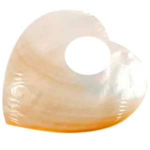 80mm Heart Genuine South Pacific Goldlip Mother Of Pearl Shell Finding, 3 3/16" - Picture 1 of 1