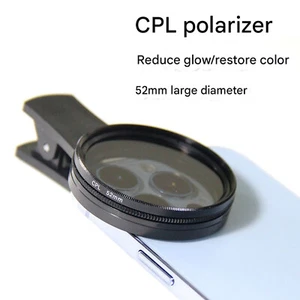 Clip-on 52mm CPL Filter Polarizing for Phone Universal Circular Polarizer Lens - Picture 1 of 14