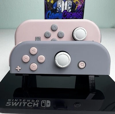 New Hope Gray & Sakura Pink - Soft Touch - Custom Joycons for Nintendo Switch - Image 1 of 4