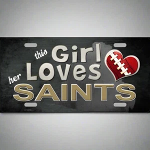 Placa de metal ""This Girl Loves Her Saints"" de los New Orleans Saints - Imagen 1 de 1