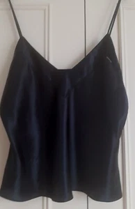 Black Satin Cami With Straps Size 12/14 - Picture 1 of 3