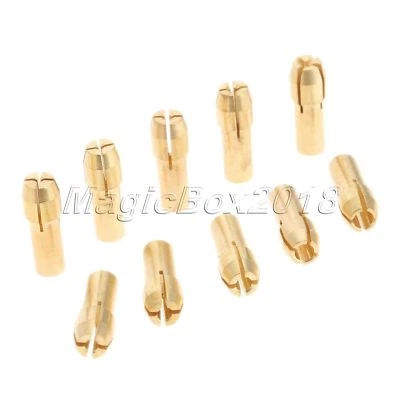 Useful Brass Collet 0.5mm-3.2mm 10 Size/set For Grinder Rotary Tool Metalworking - Image 1 of 4