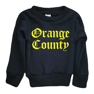 Baby Infant NewBorn Sweatshirt Orange County Old English Halloween Funny Horror - Picture 1 of 2