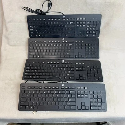 HP Keyboard Business Black Slim USB Windows Enhanced P/N 803181-001 Lot of 4 - Image 1 of 4
