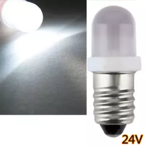 10x White 24 Volt E10 1447 Screw LED Light Bulb For Truck instrument indicator - Picture 1 of 4