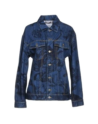 Chaqueta de mezclilla con estampado artístico renacentista camionero de gran tamaño Moschino Couture talla 6 nueva con etiquetas  Foto 1 de 4