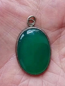 Hermoso Colgante Calcedonia Plata Antigua Buen Tamaño 30 mm En muy buena condición - Imagen 1 de 5