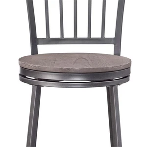 Bowery Hill Modern Gray Metal Swivel 25-inch Seat Height Bar Stool - Picture 1 of 8