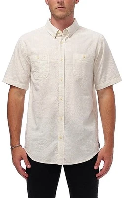 $62 EZEKIEL Para hombres Hammer S/S Camisa Abotonada - Hueso - Mediana - Etiqueta Nueva Foto 1 de 4