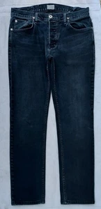 HUDSON SARTOR SLOUCHY Skinny Men's Black Denim Jeans Button Fly Faded EUC 32x30 - Picture 1 of 10