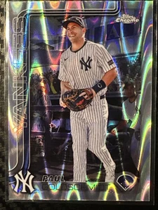 2025 Topps Chrome Baseball #168 Paul Goldscmidt Raywave Refrac  New York Yankees - Picture 1 of 6
