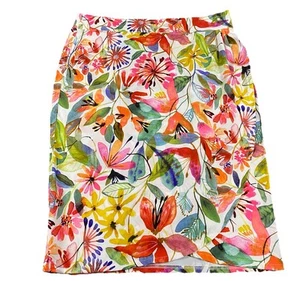 Gonna a strappo fiori selvatici acquerello 33x24 taglia media floreale tropicale - Foto 1 di 8