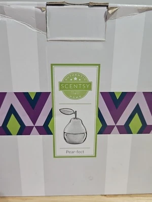 Calentador Scentsy elemento efecto pera metálico oro rosa retirado caja abierta Foto 1 de 4