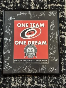 2002 Stanley Cup Finals Carolina Hurricanes 15x13 Team handsigniertes gerahmtes Poster - Bild 1 von 8