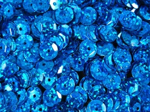 Sequins Laser 8mm Blue 100g DIY Crafts Sewing Dressmaking Embellishment - Foto 1 di 2