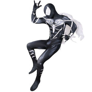 Black Spiderman SYMBIOTE Cos Jumpsuit Spider-man Suit Cosplay Costume Adult Kids