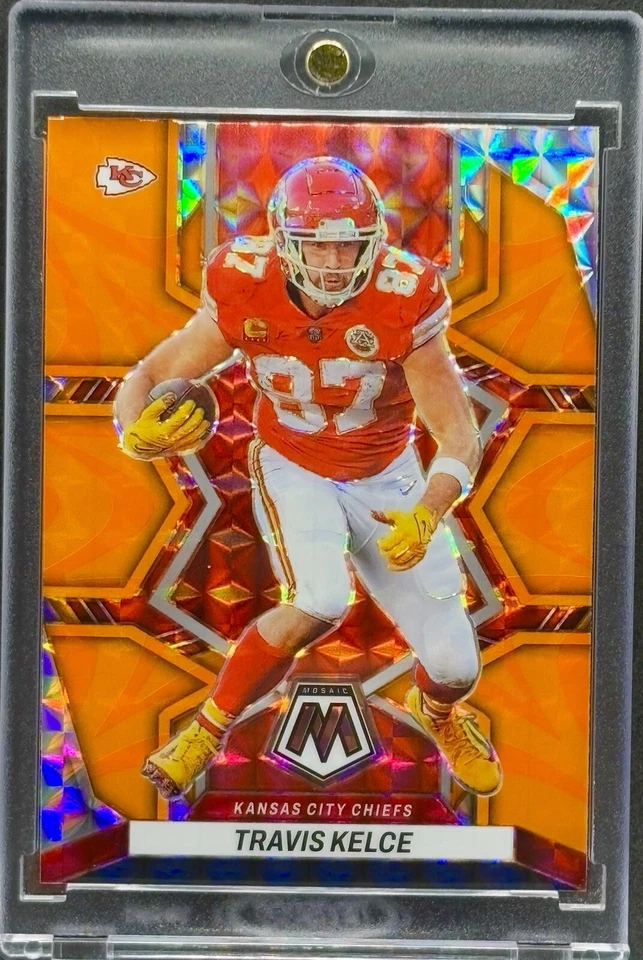 Tarjeta de inversión refractor explosión naranja raro Travis Kelce SSP PANNI COMO NUEVA Foto 1 de 2