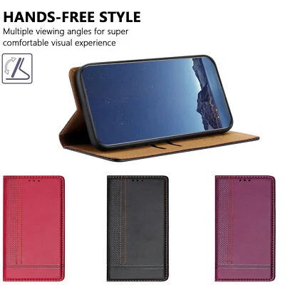 Funda de cuero abatible tipo billetera para teléfono para Samsung A8 A5 J4 J6 Xcover 5 6 7 Note 20 Foto 1 de 4