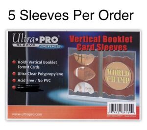Ultra Pro Vertical Booklet Card Sleeves **5** Soft Sleeves Per Order *NOT 100*