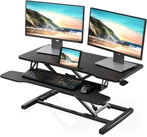 Height Adjustable Standing Desk 36” Wide Dual Monitor Riser - Picture 1 of 8
