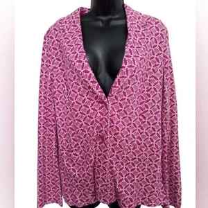 Isaac Mizrahi Blazer, Size Medium, Pink Cotton With Button Closure, Barbiecore - Picture 1 of 13