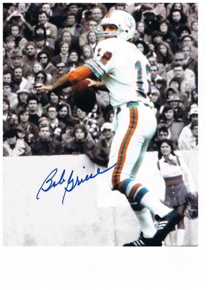 FOTO AUTOGRAFIADA 8 X 10 FIRMADA POR BOB GRIESE DE LOS DELFINES DE MIAMI Foto 1 de 1