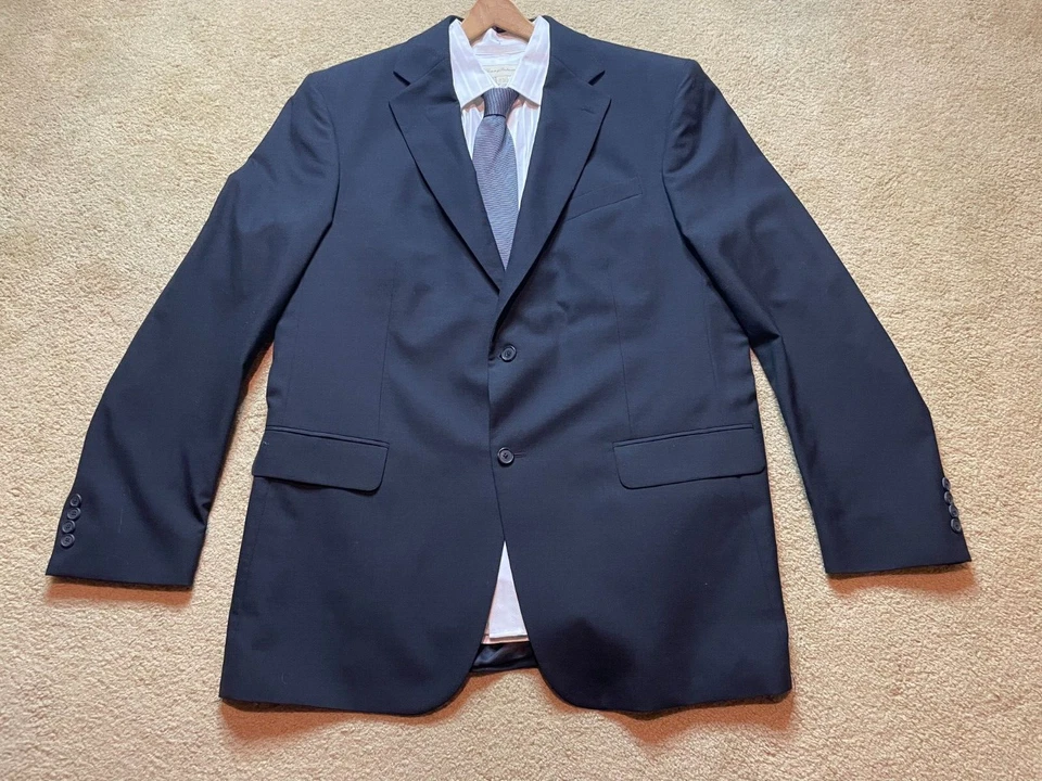 Мужская земли конец черный 100% шерсти Sport пальто ужин блейзер костюм куртка 46L длиной - Изображение 1 из 4