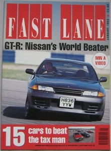 FAST LANE magazine January 1992 featuring Nissan GT-R Skyline, Renault, SAAB - Picture 1 of 5