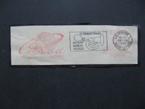 SWITZERLAND, meterstamp on fragment 1956, Girot assurance, canc. car horn - Picture 1 of 1