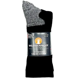 5 Paar wetterfeste Crew-Socken aus Wollmischung für Herren Outdoor passt Schuhgröße 6 bis 12 - Bild 1 von 9
