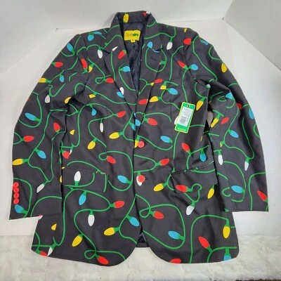 Tipsy Elves Tangle 牧马人圣诞灯西装外套黑色 Muli 颜色 36 码全新带标签 — 第 1/4 张图片