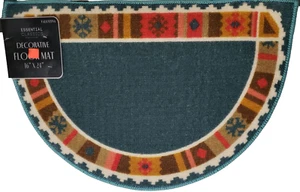 Printed Nylon Accent Rug (nonskid) (16"x24") COLORFUL PATTERN DESIGN ,slice, EHF - Picture 1 of 13