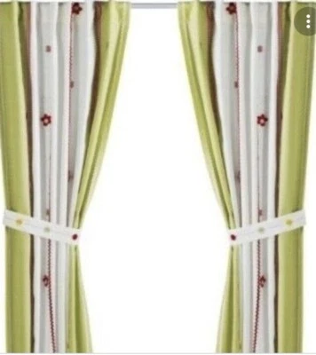 IKEA Par de 2 Paneles de Cortina Largos Florales Sin Forro Primavera Verano con Corbatas Foto 1 de 4