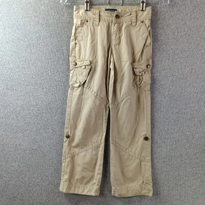 Ralph Lauren Pant Girls 7 Khaki Chino Convertible Cargo Roll Tab Button VTG - Picture 1 of 12