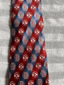 Boston Red Sox Logo Neckwear Men’s 100% Silk Neck Tie MLB Baseball - Picture 1 of 4