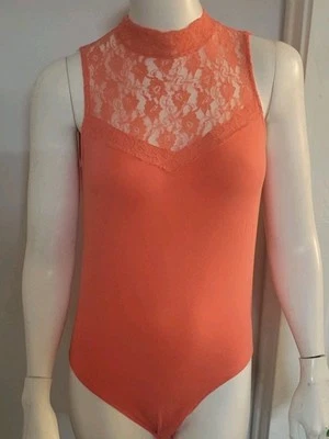 Ambiance Apparel Mujer Talla Body Suit L de una pieza sin mangas Top rosa coral Foto 1 de 4