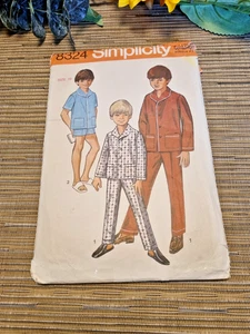 Simplicity 8324 Sewing Pattern Boys Pyjamas Pajamas Size Age 10 Vintage 70's BEE - Picture 1 of 4