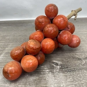 Vntg Lrg Italian Alabaster Stone Grape Cluster Red Mid Century Modern MCM Decor - Picture 1 of 7