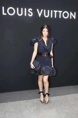 LOUIS VUITTON плиссированные карандаш юбка темно-синий шерсти Mohair w/черный LV 40 Sm 3/4 взлетно-посадочной полосы! - Изображение 1 из 4