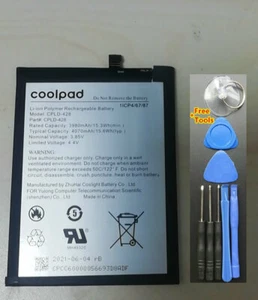 1 pièce batterie neuve pour COOLPAD LEGACY CP3705A CPLD-428 1ICP4/67/87 3,85V 4070mAh - Photo 1 sur 3