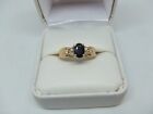 14k Yellow Gold Sapphire Ring Size 7.5
