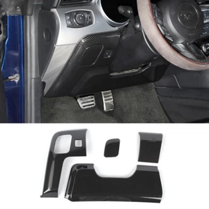 Steering Wheel Lower Panel Decor Cover Trim For Ford Mustang 2015+ Carbon Fiber - Picture 1 of 10